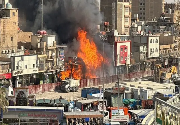 انفجار به دلیل اتصال برق در کربلا +فیلم