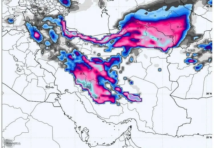 هشدار قرمز در چی ورود سامانه بارشی جدید به کشور از سه‌شنبه 