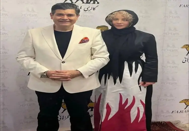 چهره و لباس عجیب خانم بازیگر در کنار سالار عقیلی