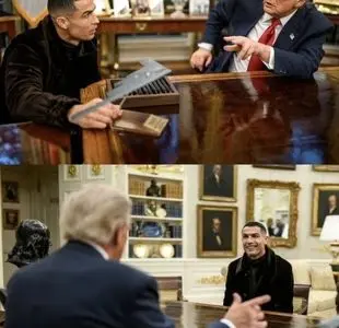 ترامپ به رونالدو نحوه بمباران تاسیسات اتمی ایران با B2 را توضیخ داد! / عکس 