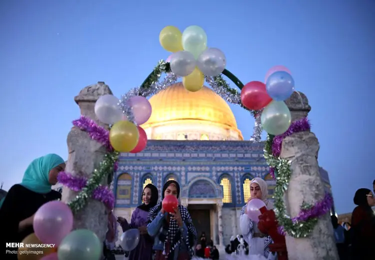 جشن عید فطر در مسجدالاقصی