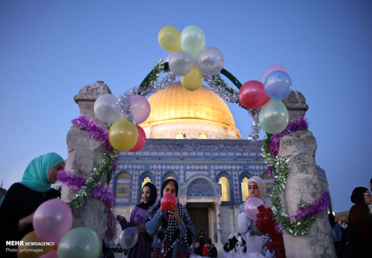 جشن عید فطر در مسجدالاقصی
