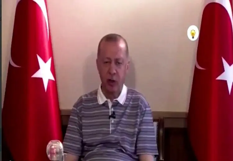 چرت زدن اردوغان حین تبریک عید قربان + فیلم