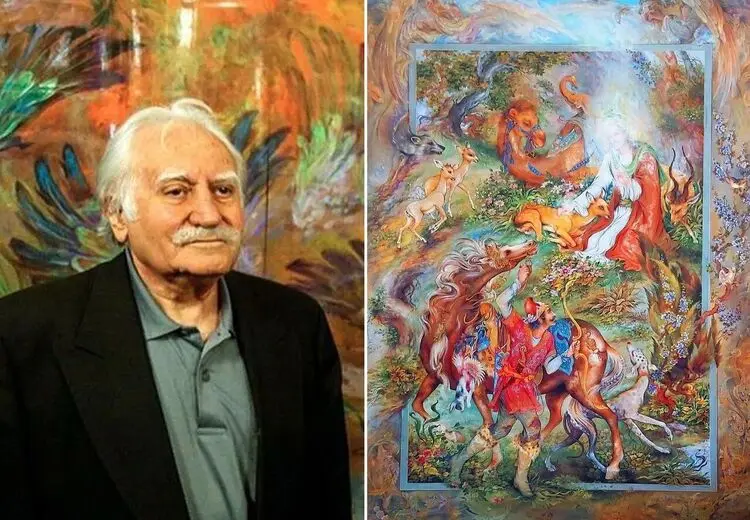 پیکر محمود فرشچیان کنار مقبره صائب تبریزی آرام می‌گیرد