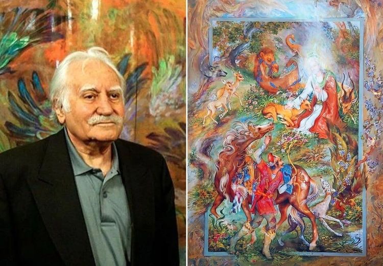 پیکر محمود فرشچیان کنار مقبره صائب تبریزی آرام می‌گیرد