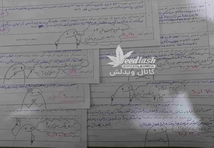 ابتکار جالب یک معلم با نقاشی روی برگه‌های امتحان