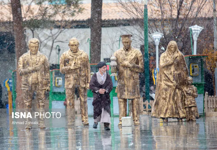 نخستین برف زمستانی در قم