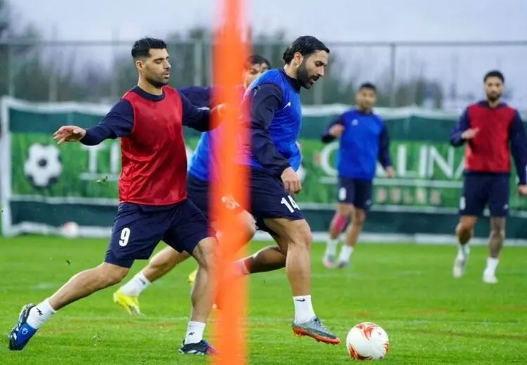 تمرین پرفشار تیم ملی در هوای بارانی آنتالیا