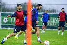 تمرین پرفشار تیم ملی در هوای بارانی آنتالیا