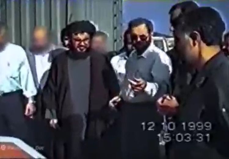 سید حسن نصرالله در حال بازدید از پهپادهای انتحاری ایران​ + فیلم