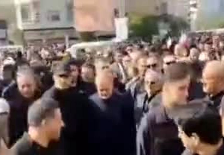 تصاویری از حضور پزشکیان در مراسم تشییع شهدای حملات اسراییل به ایران