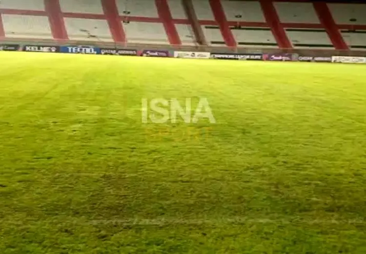 تصاویری از وضعیت نامطلوب چمن ورزشگاه یادگار در آستانه دیدار تراکتور و الدحیل