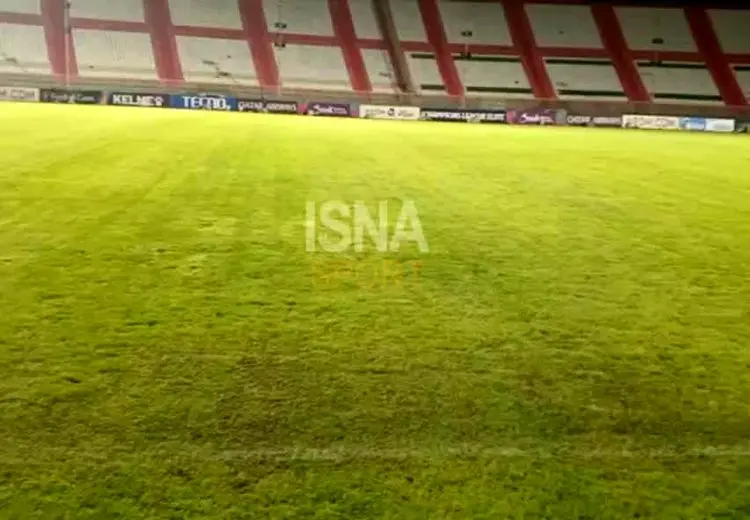 تصاویری از وضعیت نامطلوب چمن ورزشگاه یادگار در آستانه دیدار تراکتور و الدحیل