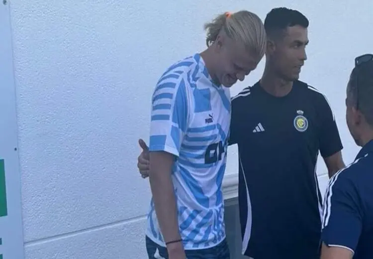 استقبال رونالدو از هالند در تمرین النصر + عکس