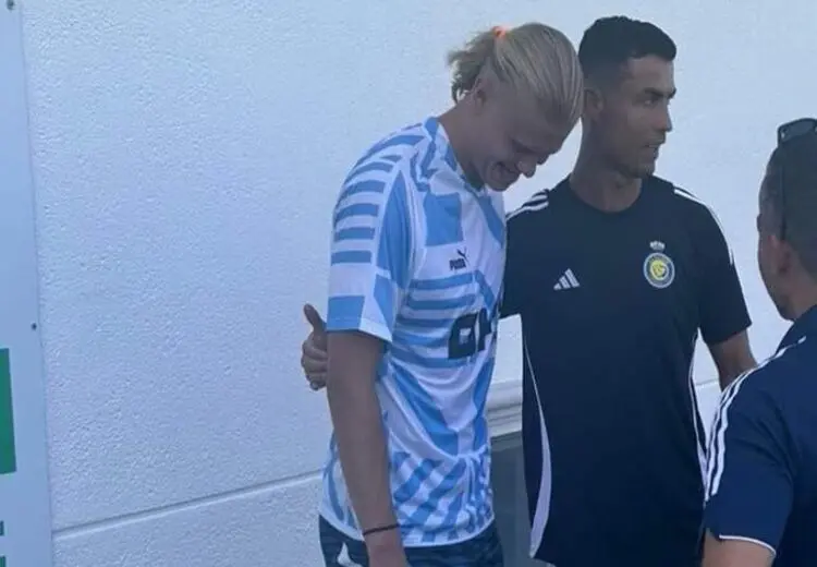 استقبال رونالدو از هالند در تمرین النصر + عکس