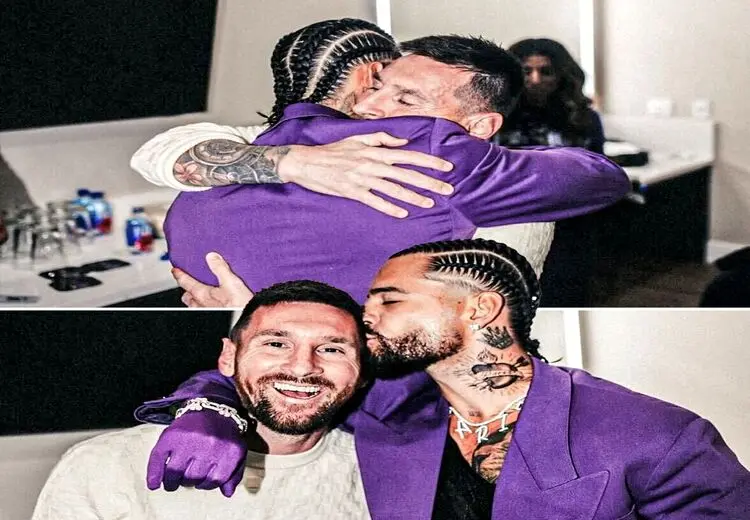مسی مهمان ویژه خواننده معروف شد + عکس