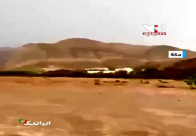 بلعیدن شترها توسط سیل در عربستان!