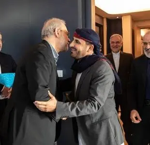 دیدار لاریجانی با سخنگوی انصارالله‌ یمن
