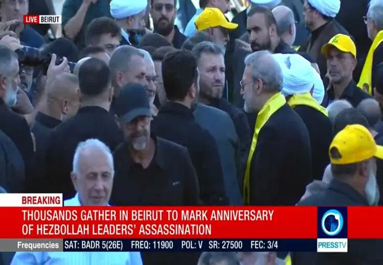 تصاویر علی لاریجانی در مراسم سالگرد شهادت سید حسن نصرالله در بیروت