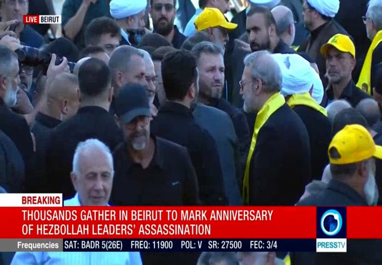 تصاویر علی لاریجانی در مراسم سالگرد شهادت سید حسن نصرالله در بیروت