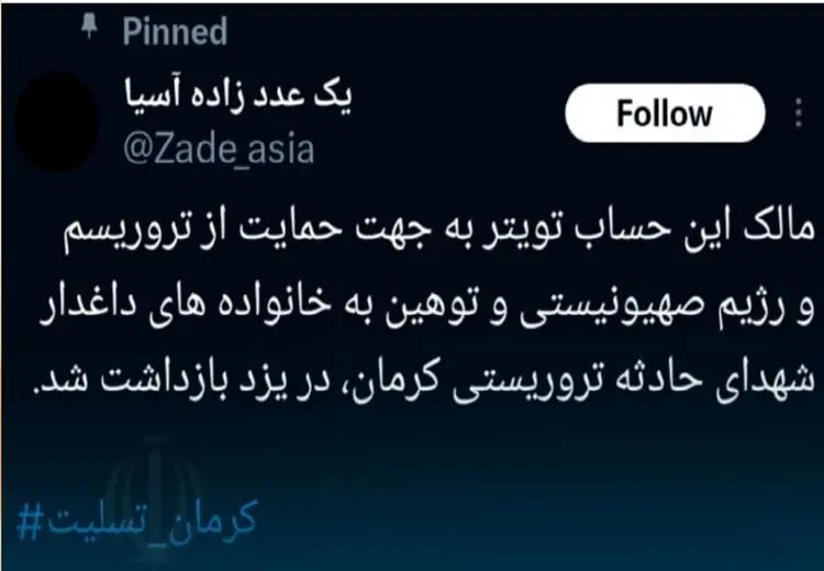 بازداشت فرد توهین‌کننده به شهدای حادثه تروریستی کرمان در یزد + عکس

