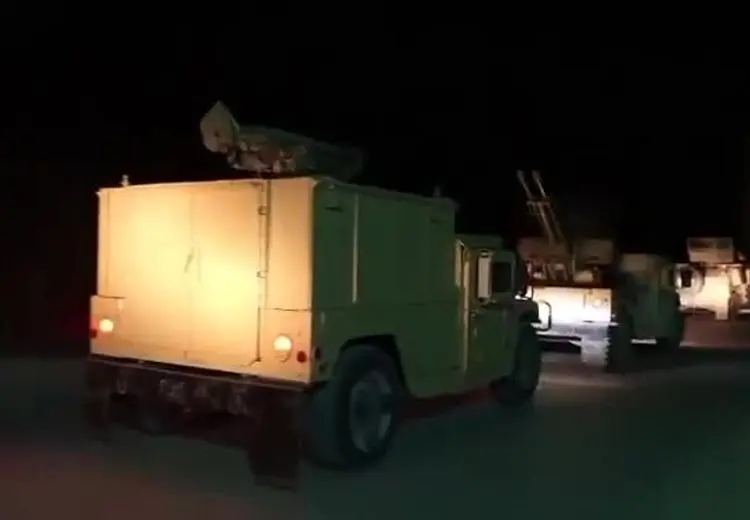 تصاویری از حرکت کاروان‌های نظامی طالبان به سمت مرز با پاکستان