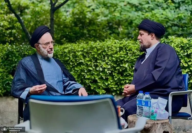 حضور سید محمد خاتمی در بیت امام و دیدار با سید حسن خمینی 
