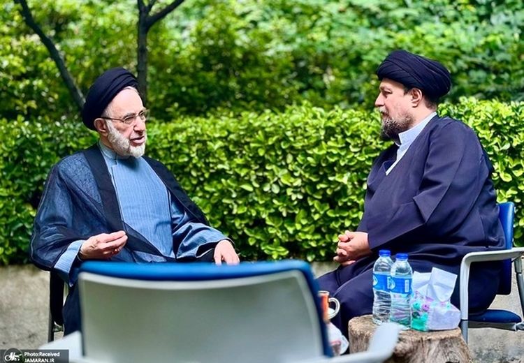 حضور سید محمد خاتمی در بیت امام و دیدار با سید حسن خمینی 