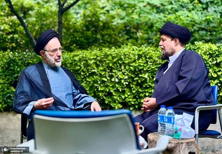 حضور سید محمد خاتمی در بیت امام و دیدار با سید حسن خمینی 