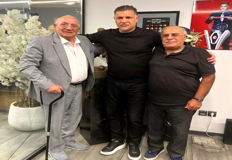 ملاقات علی دایی با ۲ اسطوره فوتبال ایران