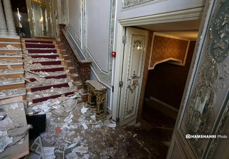 تصاویر خسارت وارده به مجموعه سعدآباد 