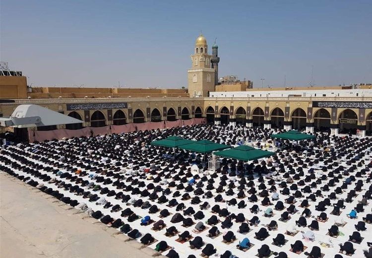 نماز جمعه در مسجد کوفه بعد از ۴ ماه