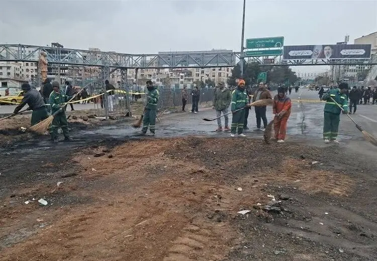 اتوبان باقری پس از اصابت موشک بازگشایی شد