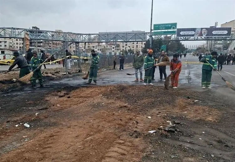 اتوبان باقری پس از اصابت موشک بازگشایی شد