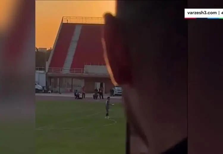 لحظه زمین زدن حسین حسینی توسط مامور نیروی انتظامی