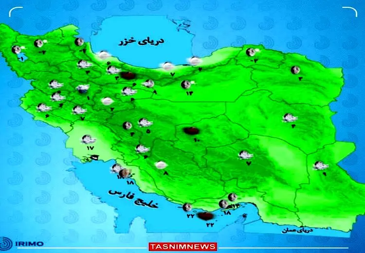 بارش برف و باران و کاهش محسوس دما در کشور