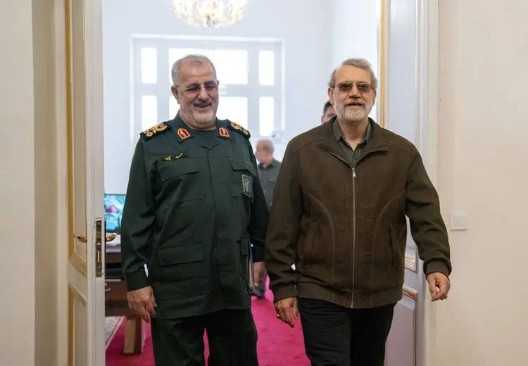 دیدار علی لاریجانی با فرمانده کل سپاه + عکس