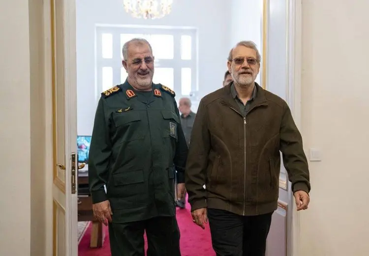 دیدار علی لاریجانی با فرمانده کل سپاه + عکس