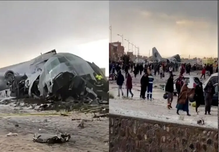 سقوط یک هواپیمای نظامی پر از پول نقد + عکس