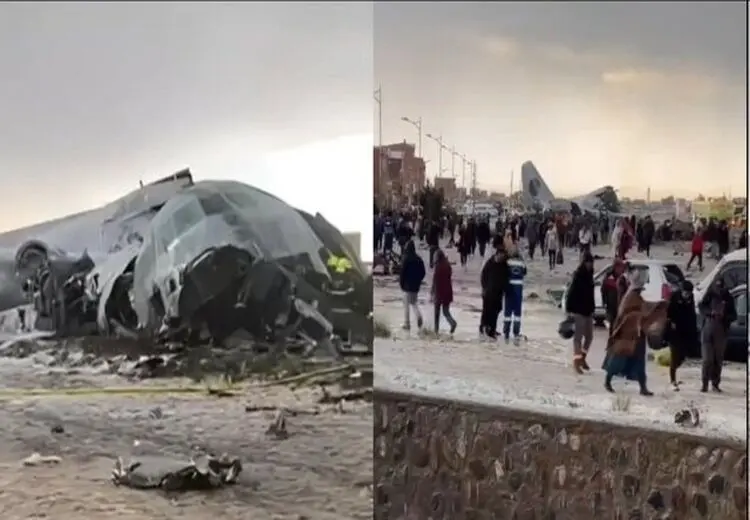 سقوط یک هواپیمای نظامی پر از پول نقد + عکس