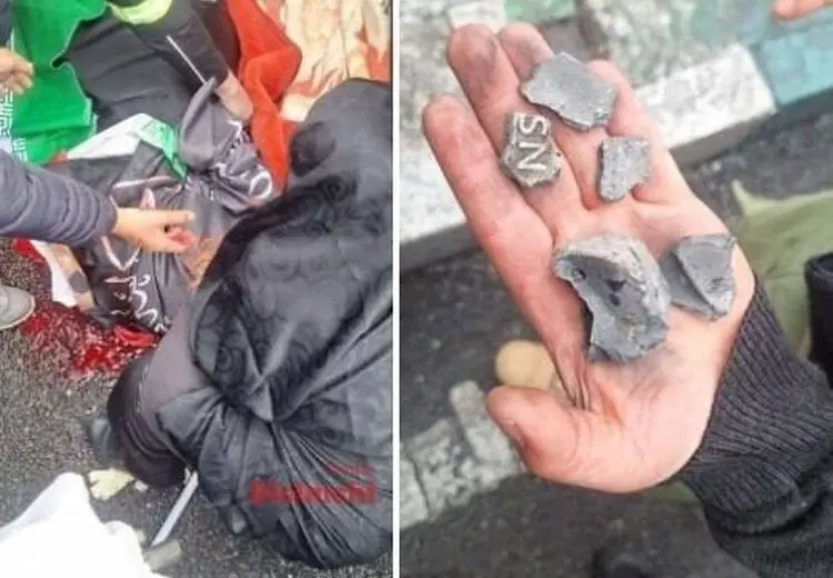 شهادت یکی از راهپیمایان در اثر اصابت ترکش بمب جنگنده اسراییلی + عکس