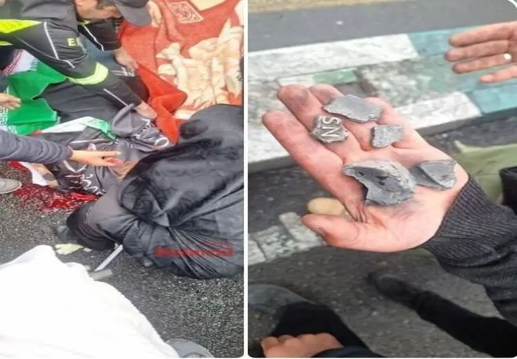 شهادت یکی از راهپیمایان در اثر اصابت ترکش بمب جنگنده اسراییلی + عکس
