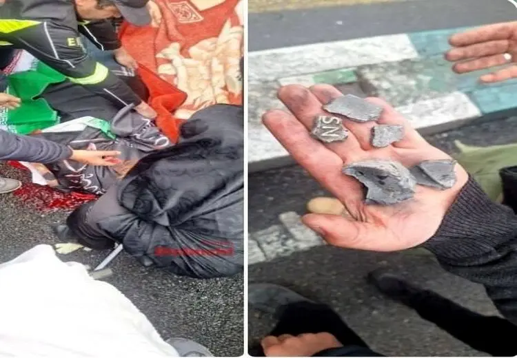 شهادت یکی از راهپیمایان در اثر اصابت ترکش بمب جنگنده اسراییلی + عکس