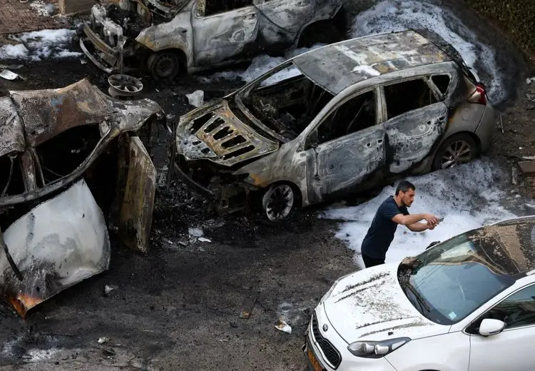 تصویری از خسارت رگبار موشکی ایران در اسراییل