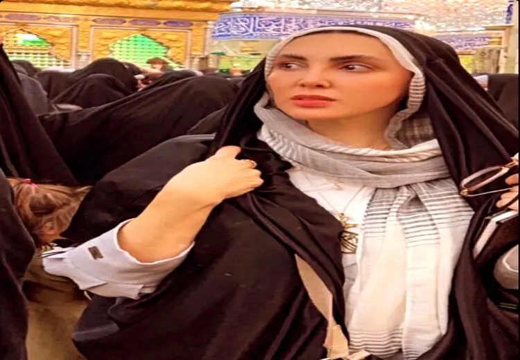 استایل جالب لیلا بلوکات با چادر عربی در کربلا / عکس