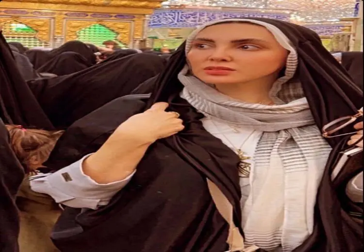 استایل جالب لیلا بلوکات با چادر عربی در کربلا / عکس