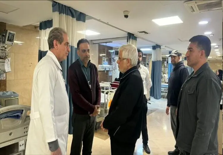 بازدید عارف از اورژانس بیمارستان سینا و مجروحان جنگ