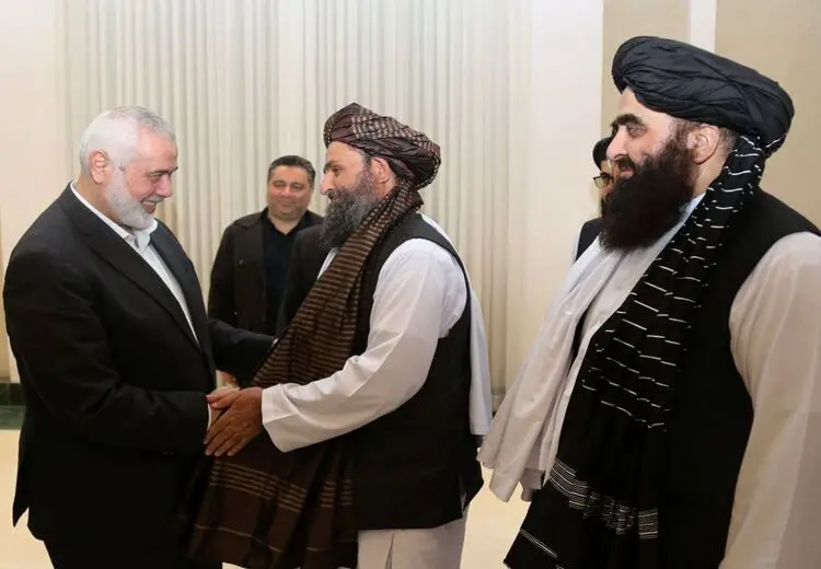 دیدار هیات طالبان با رهبر ارشد حماس در تهران