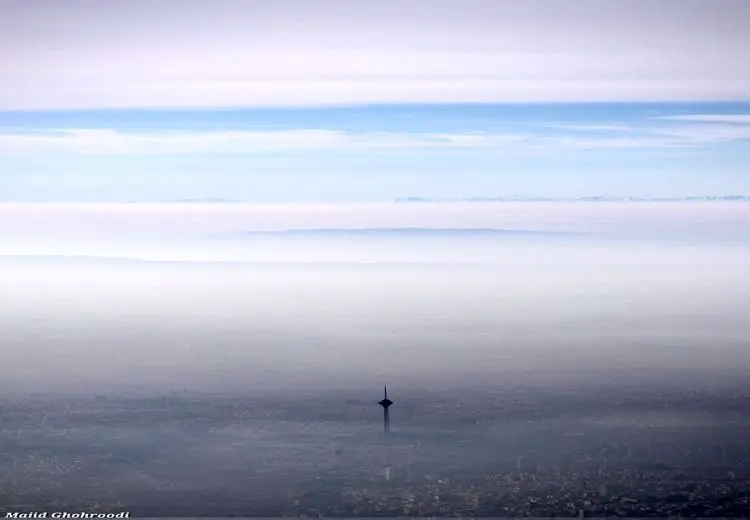 تصویر پربازدید از شدت آلودگی هوا در تهران