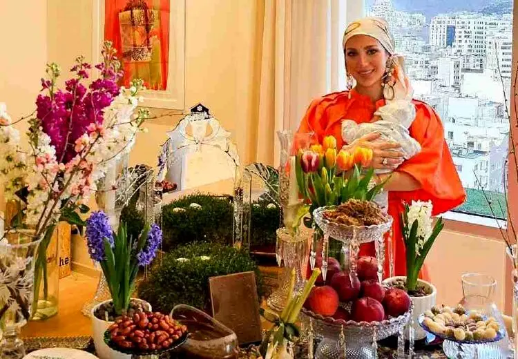 اولین عکس از فرزند بهرام رادان پای سفره هفت‌سین